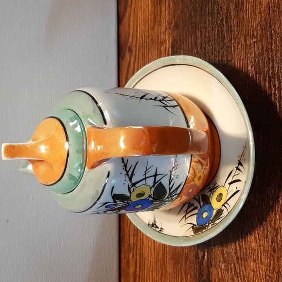 Vintage Goldcastle Chikusa Japan Teapot with lid & Underplate hand paint… - Picture 5 of 13